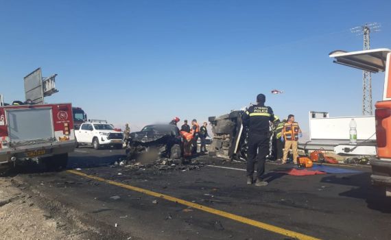 5 פצועים בתאונה קשה בכביש 90