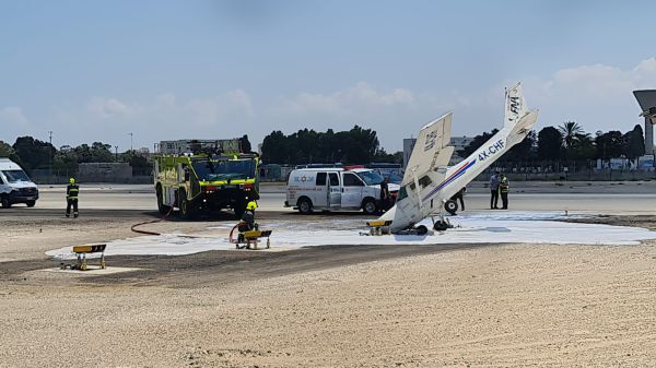 תאונת מטוס קל בשדה התעופה בחיפה