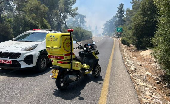 שריפה נוספת בהרי ירושלים: עשרות תלמידים פונו מטיול