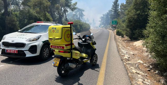 שריפה נוספת בהרי ירושלים: עשרות תלמידים פונו מטיול