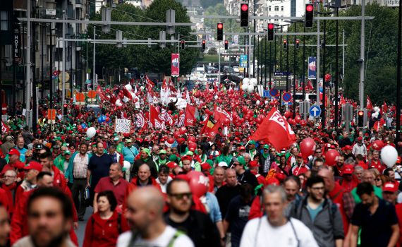 לא רק בישראל: הפגנת ענק נגד יוקר המחיה בבלגיה