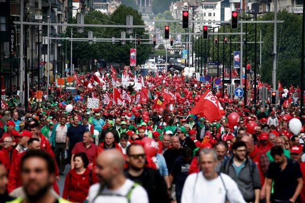 לא רק בישראל: הפגנת ענק נגד יוקר המחיה בבלגיה