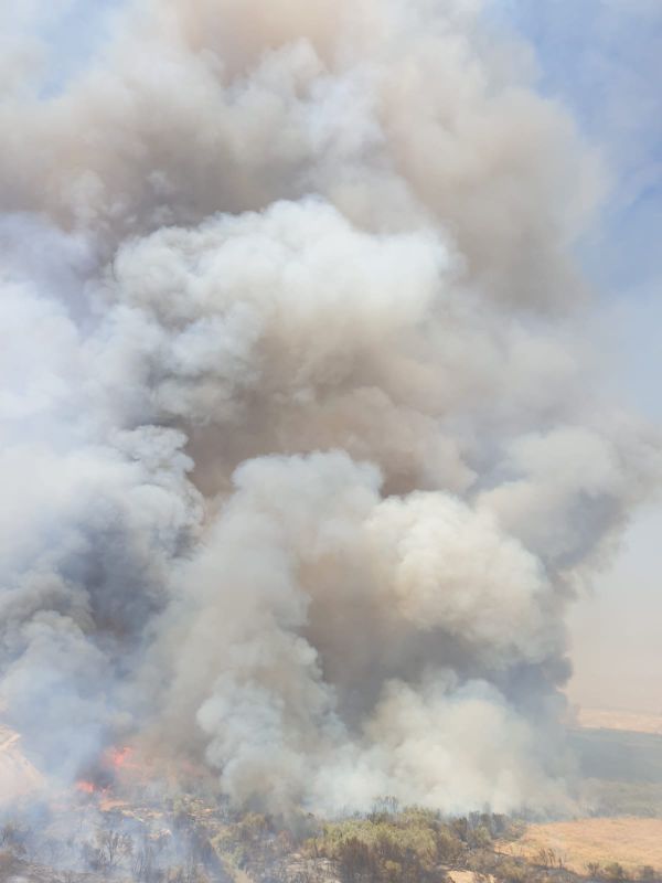 השריפה בסמוך לנהר הירדן: 10 מטוסי כיבוי בפעולה