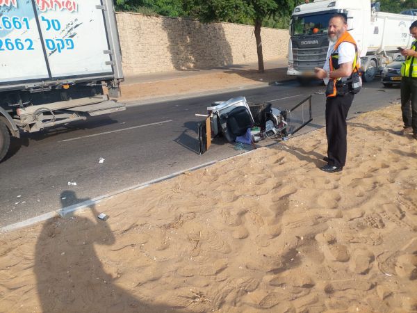 החייאה בנהג קלנועית שנפצע קשה בתאונת דרכים