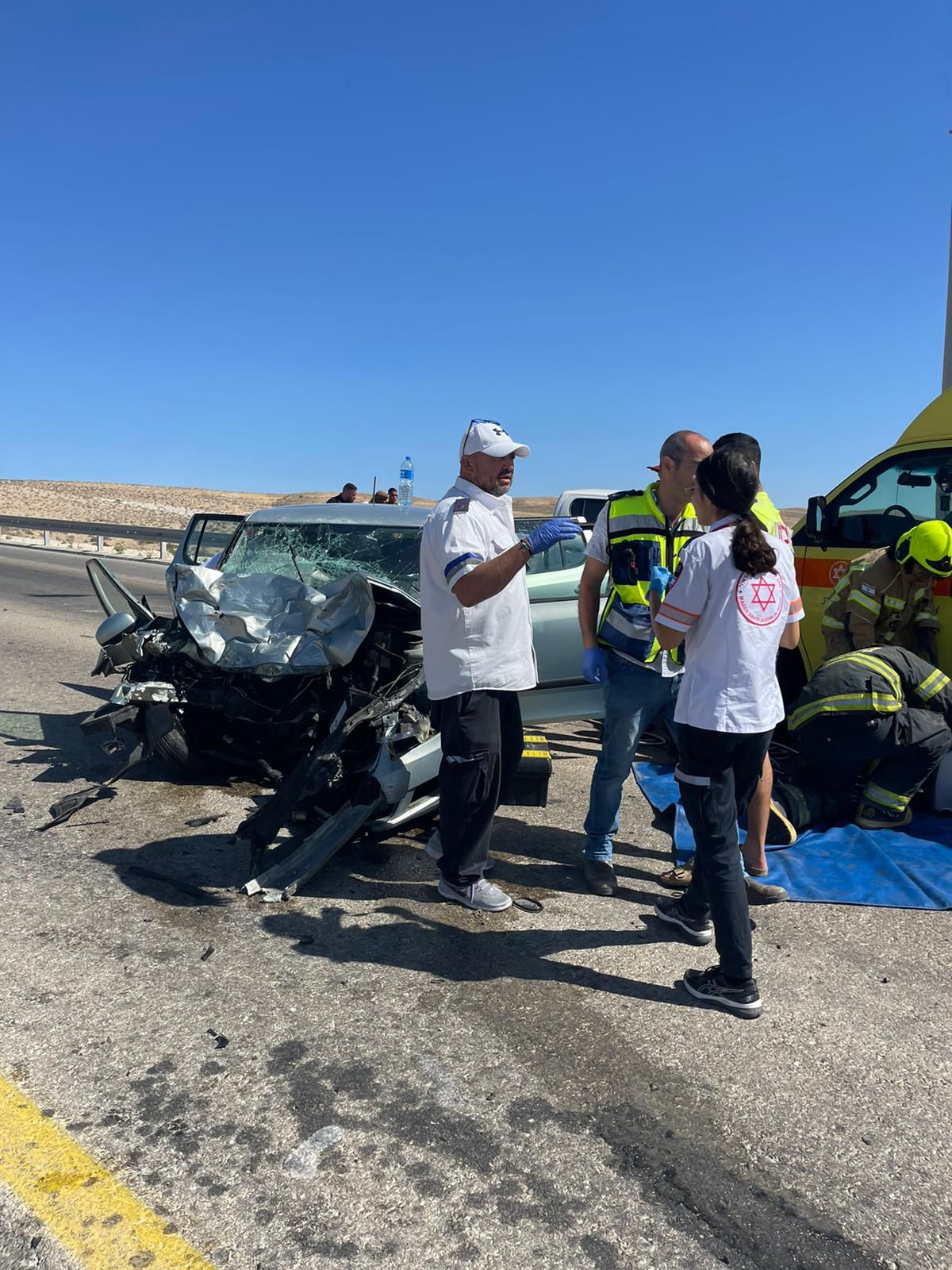 8 פצועים קל עד בינוני בתאונת דרכים בצומת ירוחם