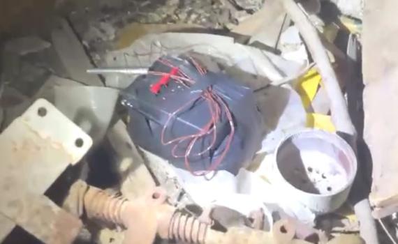 כלב משטרה חשף מטען חבלה מוכן להפעלה. צפו