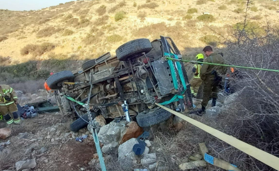 4 חיילים נפצעו בהתהפכות ג'יפ צבאי בשומרון