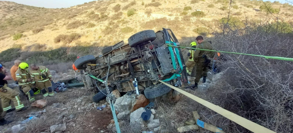 4 חיילים נפצעו בהתהפכות ג'יפ צבאי בשומרון