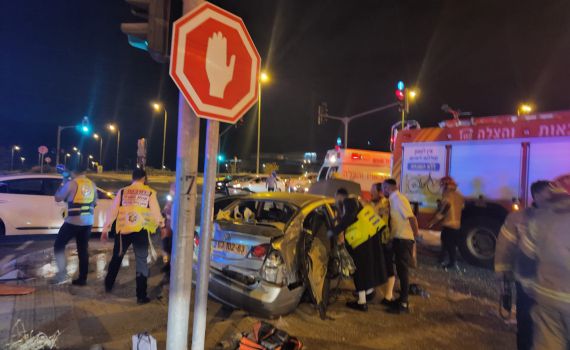 תאונת דרכים סמוך לבית שמש: שישה פצועים