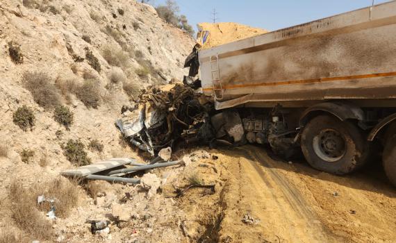 תאונה קטלנית בין משאיות בשומרון: 2 בני אדם נהרגו