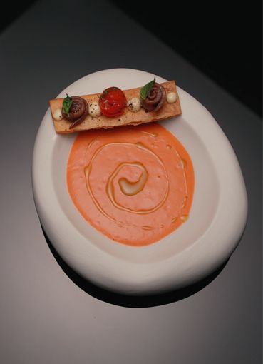 מתכון לגספצ'ו תותים עם טוסט פריך