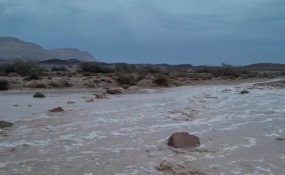 גשמי הברכה: שיטפון מרהיב בנחל רמון בנגב