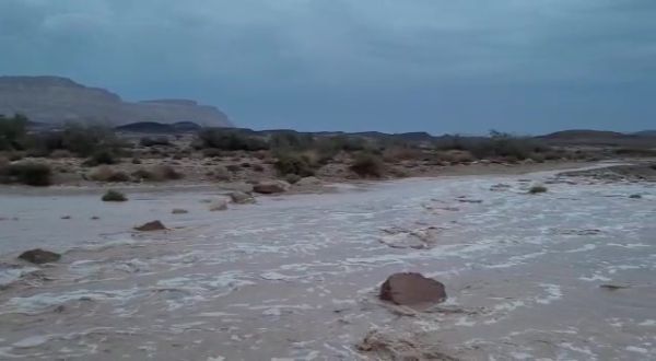 גשמי הברכה: שיטפון מרהיב בנחל רמון בנגב