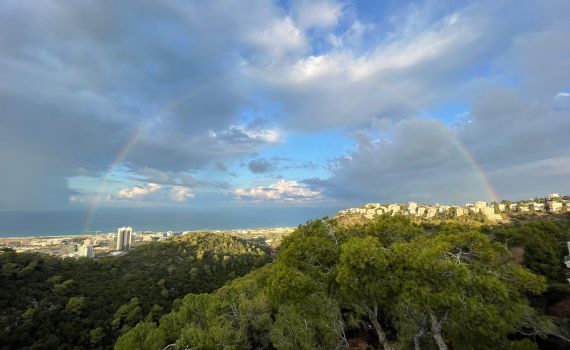 מרהיב: קשת בענן נצפתה בחיפה