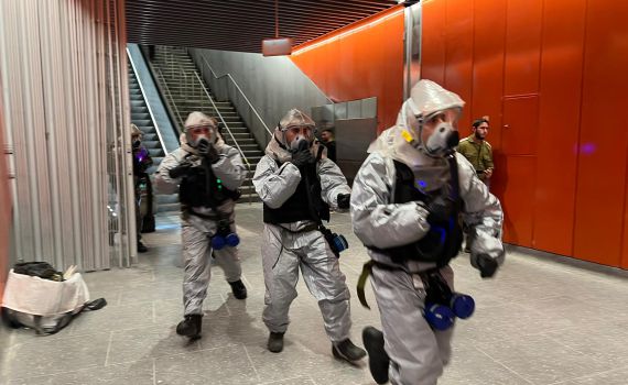 גופי החירום מתרגלים מתקפת טרור ברכבת הקלה