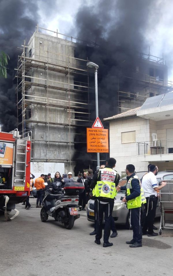 שני פצועים בשריפה באתר בנייה ליד הר הרצל