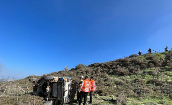 ג׳יפ התהפך בצפון: 4 צעירות נפצעו ופונו במסוק