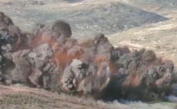 צפו: תיעוד מדהים של פיצוץ מוקשים ענק ברמת הגולן