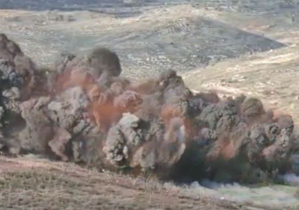 צפו: תיעוד מדהים של פיצוץ מוקשים ענק ברמת הגולן