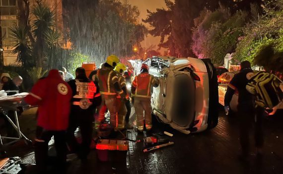 אסון כבד: גבר ואישה נהרגו בהתהפכות רכב בירושלים