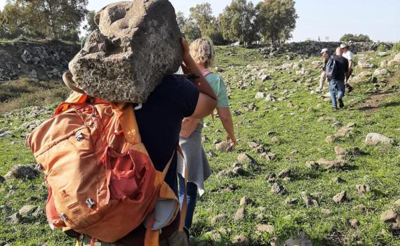 תבליט אריה התגלה בהריסות בית כנסת עתיק