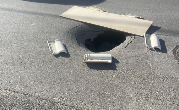 זהירות: בור נפער ברחוב ניקנור בירושלים