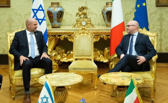 היסטוריה באיטליה: חגיגות עצמאות לישראל בפרלמנט