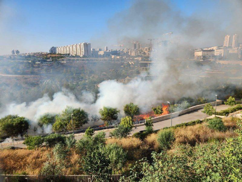 מודיעין: שריפה פרצה בפארק, המטיילים פונו