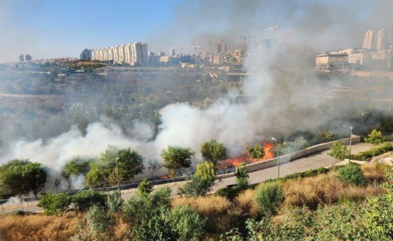 מודיעין: שריפה פרצה בפארק, המטיילים פונו