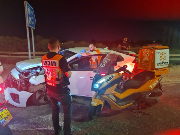 תאונת דרכים סמוך למחלף נחשונים: אדם נפצע קשה