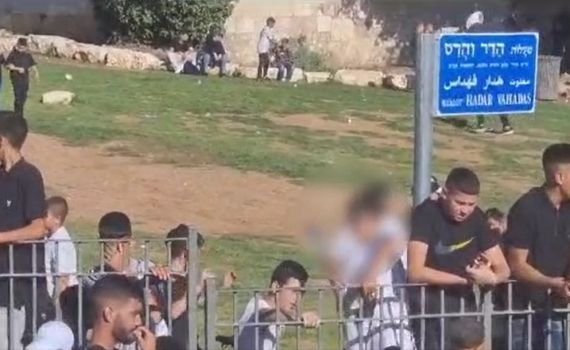 צפו: ערבים השליכו חפצים לעבר שוטרים בשער שכם