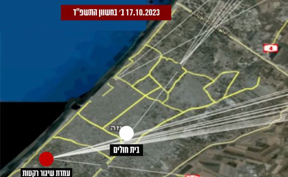 צה"ל מציג הוכחה שהערבים ירו את הרקטה לבית החולים