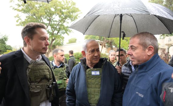 אילון מאסק סייר עם נתניהו בעוטף עזה