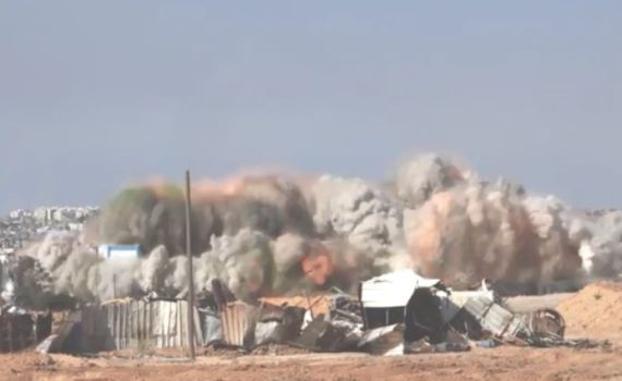 צפו: כך פוצץ בית הספר של אונר"א בבית חאנון