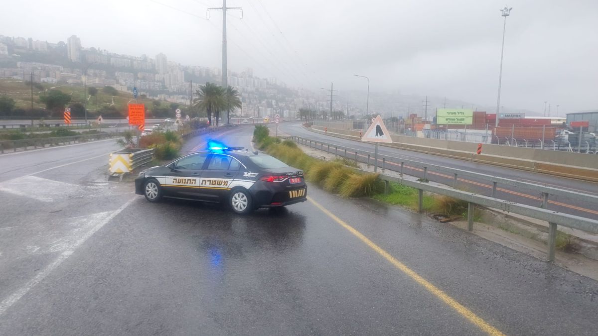בשל הצפות: הכניסה הצפונית לחיפה נחסמה