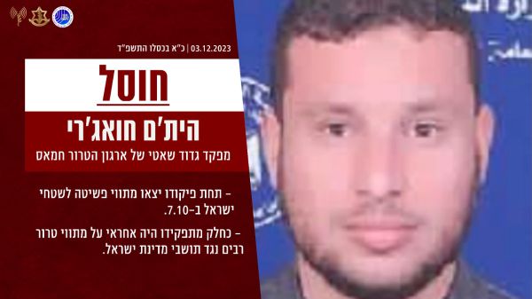 בתוך יממה: חוסל מג"ד שני של חמאס בעזה