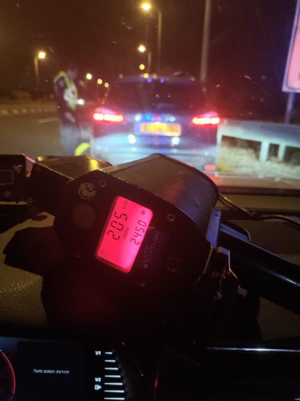 נהג תושב חורה נתפס במהירות של 205 קמ"ש