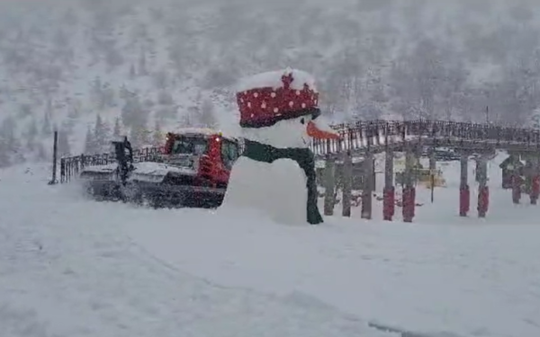 שלג כבד בחרמון; זרימות אדירות בנחלים. צפו בתיעוד