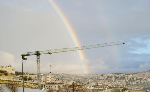 תמונת היום: קשת מרהיבה מעל הר הבית