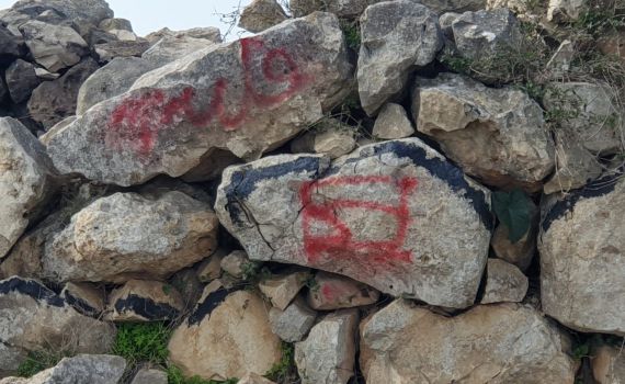 פורעים ערבים השחיתו את מזבח יהושע בהר עיבל