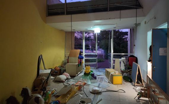 במטח לקרית שמונה: נזק למעון יום. צפו