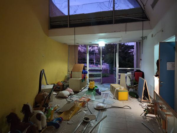 במטח לקרית שמונה: נזק למעון יום. צפו