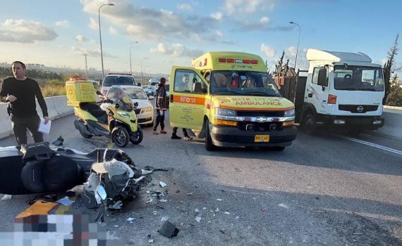 רוכב אופנוע נפצע קשה בתאונה סמול לגבעת כ"ח