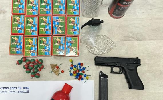 פורים בפתח: החזיק 1000 נפצים ומאות כדורים ונעצר