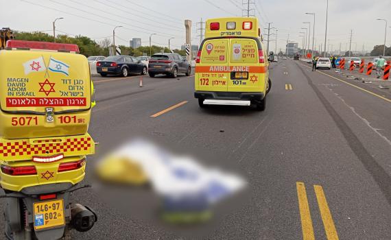 תאונה קטלנית בכביש 4: רוכב אופנוע נהרג ליד חולון