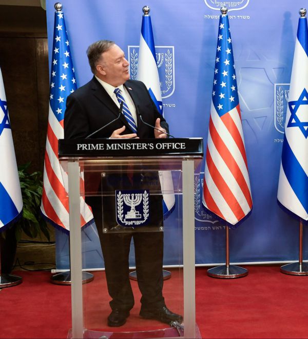 מייק פומפאו לצד ישראל: "חמאס התרגש מביידן"