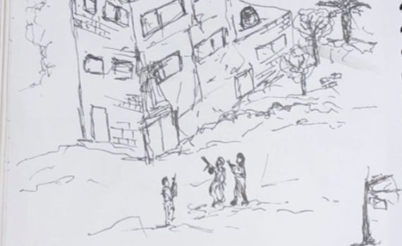 דרך המכחול: הלוחם צייר את אירועי המלחמה בעזה