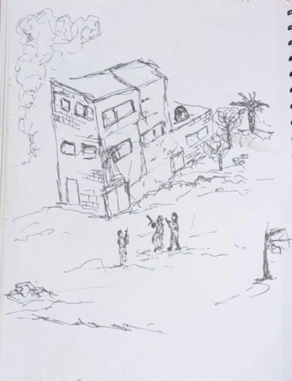 דרך המכחול: הלוחם צייר את אירועי המלחמה בעזה