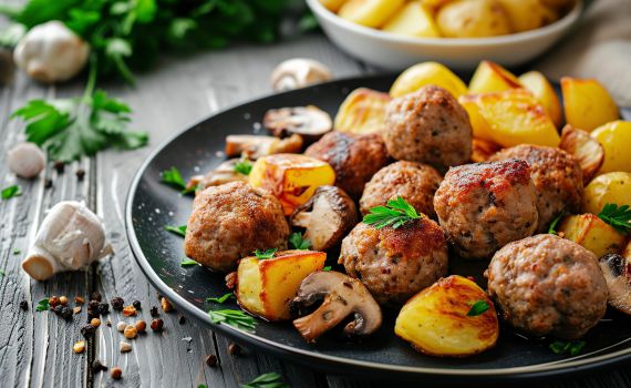 מתכון לפסח: קציצות בשר אפויות בתוספת תפוחי אדמה