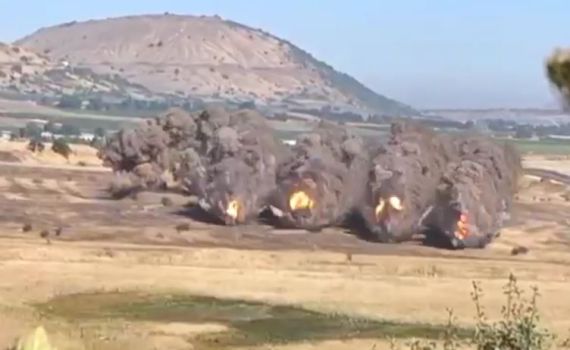 בום: צפו בפיצוץ 40 דונם של מוקשים ברמת הגולן